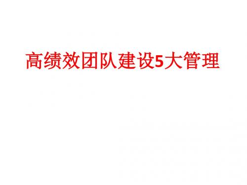 高绩效团队建设5大管理培训教材(PPT 45张)
