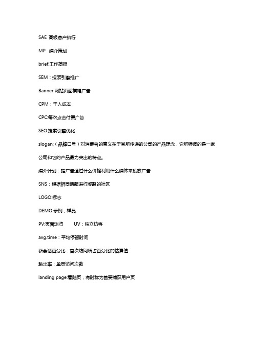 网络营销术语