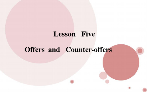 Lesson   Five Offers and counteroffers