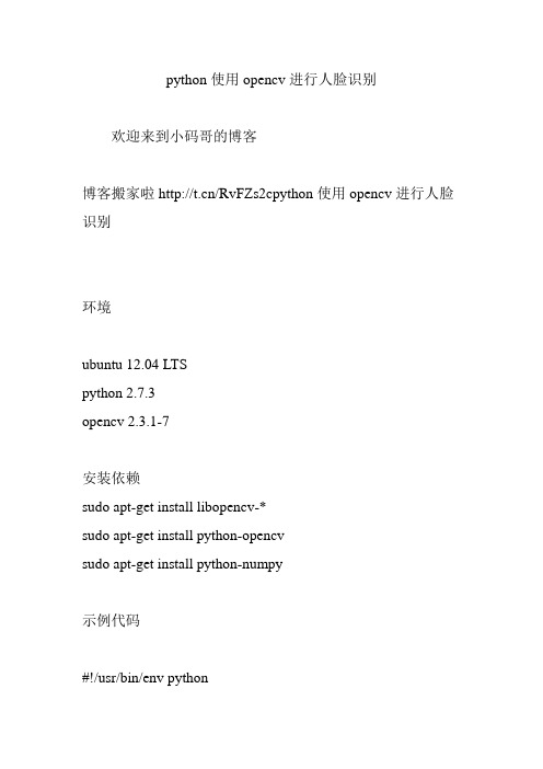python使用opencv进行人脸识别