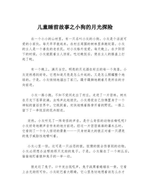 儿童睡前故事之小狗的月光探险