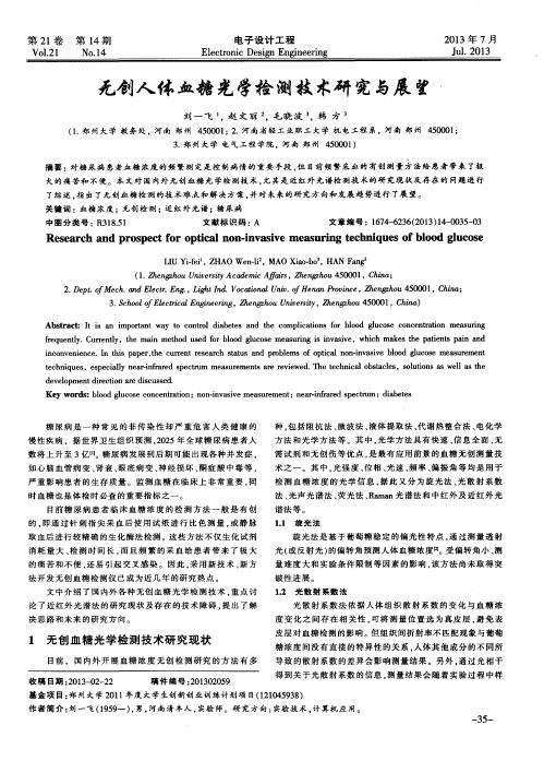 无创人体血糖光学检测技术研究与展望