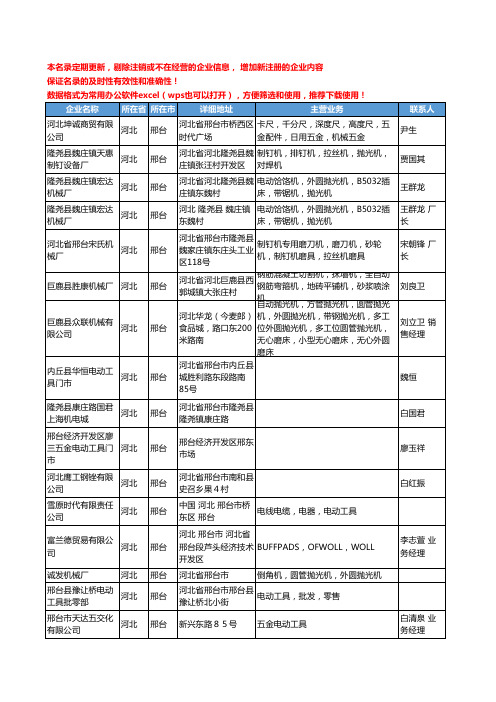 2020新版河北省邢台电动工具工商企业公司名录名单黄页联系方式大全74家