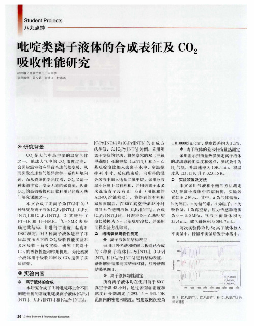 吡啶类离子液体的合成表征及CO2吸收性能研究