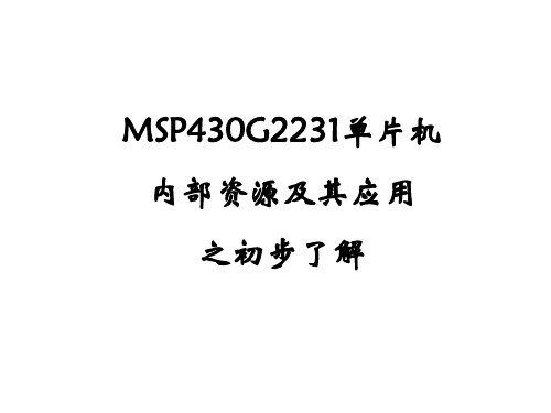 MSP430G2231 简介