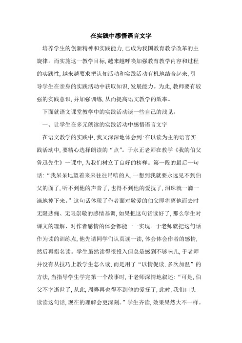 在实践中感悟语言文字