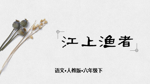 部编人教版六年级语文下册古诗词诵读5《江上渔者》精美PPT课件