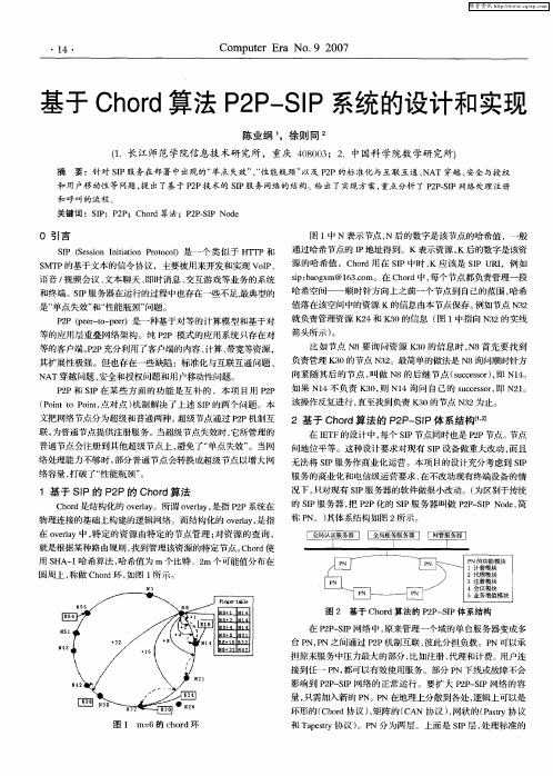 基于Chord算法P2P—SIP系统的设计和实现
