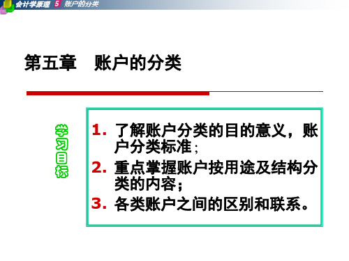会计学账户的分类