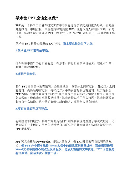 学术性PPT应该怎么做