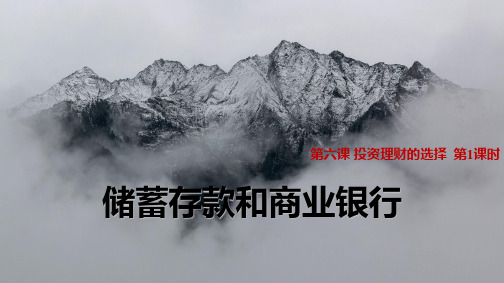 人教版高中政治必修1精品课件19：6.1 储蓄存款和商业银行