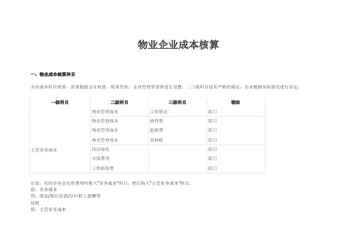 物业企业成本核算