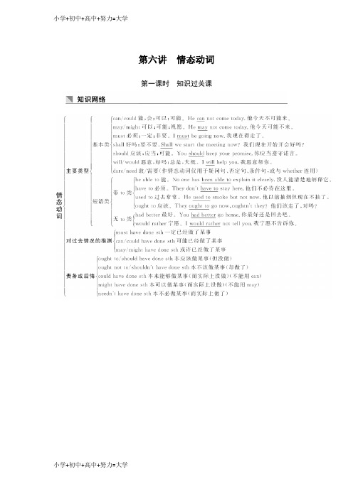 配套K12英语高三一轮复习系列人教学案导学版文档：第二部分 基础保分篇 第六讲