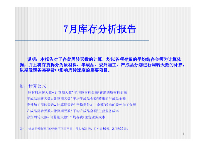 7月库存分析报告