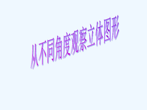 从不同角度观察立体图形