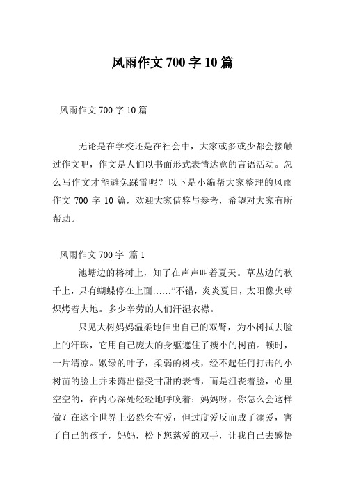 风雨作文700字10篇
