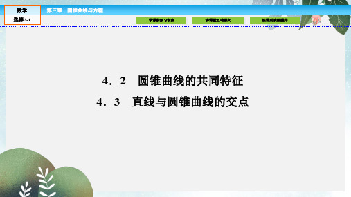 高中数学第三章圆锥曲线与方程3.4.2圆锥曲线的共同特征3.4.3直线与圆锥曲线的交点课件北师大版选修2_1