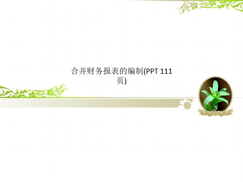 合并财务报表的编制(