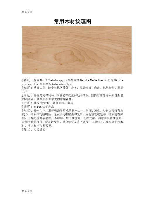(整理)常用木材贴图+介绍