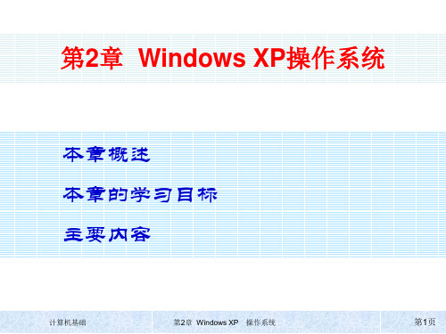 计算机基础  第二章 WindowsXP操作系统
