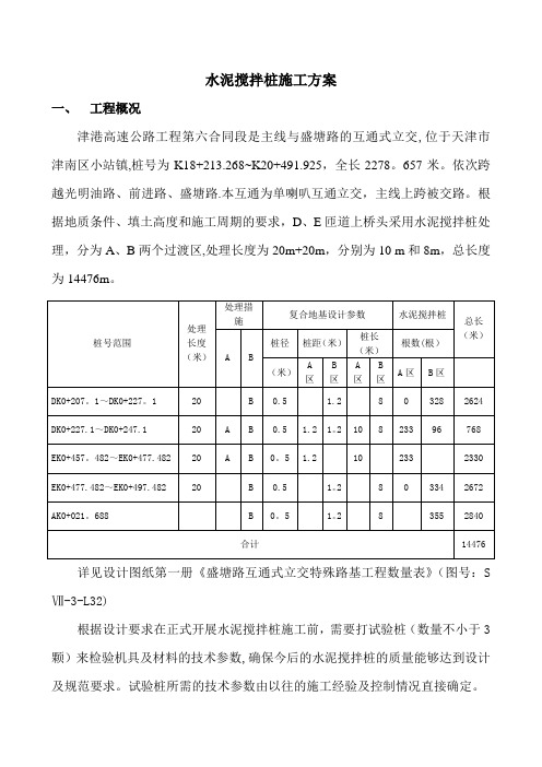 水泥搅拌桩开工报告【范本模板】