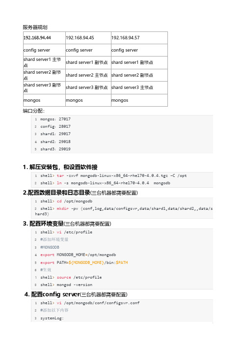 mongodb分片集群部署