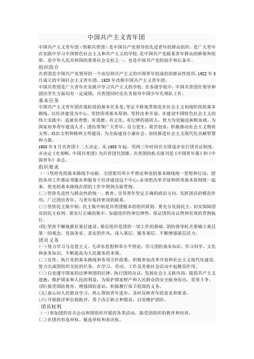 中国共产主义青年团资料