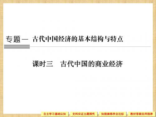 人民版高中历史必修二：1.3 古代中国的商业经济 名师公开课省级获奖课件(47张)