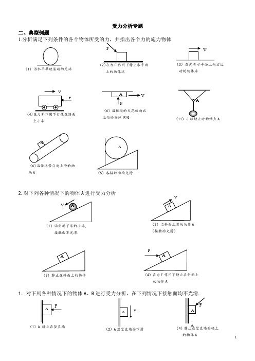 高中物理受力分析精选习题-答案