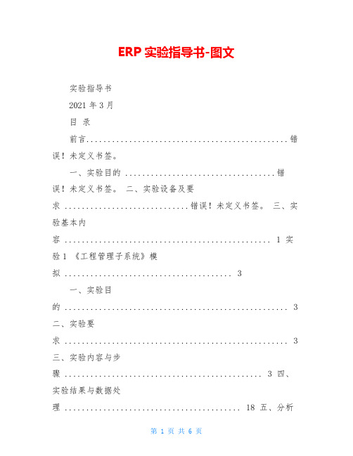 ERP实验指导书-图文