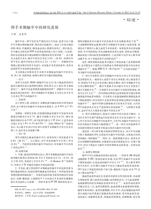 围手术期脑卒中的研究进展_丁婷