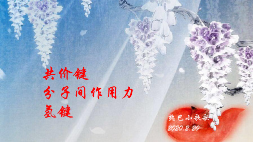 人教版高一化学必修2：1.3.2《共价键  分子间作用力 氢键》课件 (35张ppt)