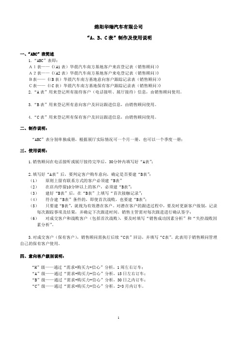 “ABC表”制作和使用说明