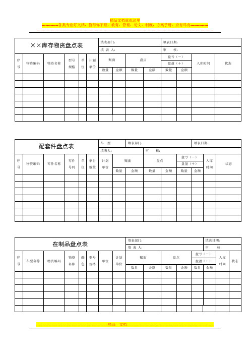 存货盘点表格