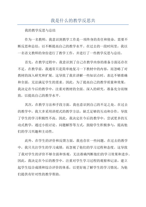 我是什么的教学反思共