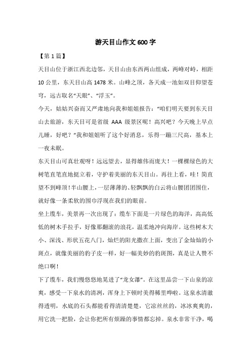 游天目山作文600字