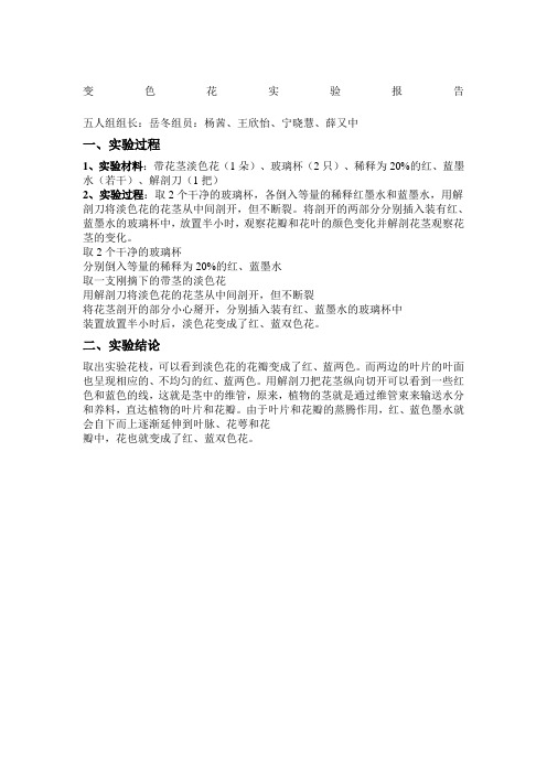 变色花实验报告