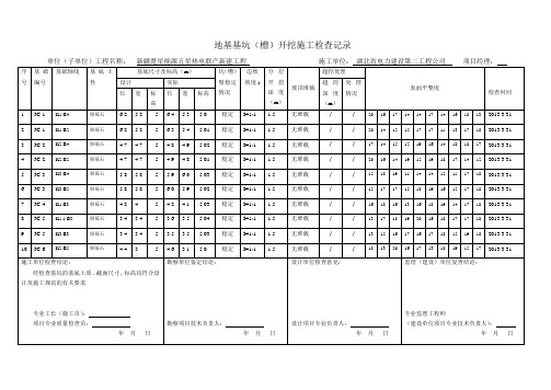 地基基坑验槽记录