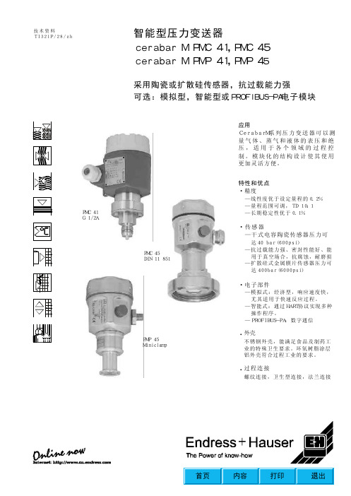 E+H智能压力变送器中文操作说明