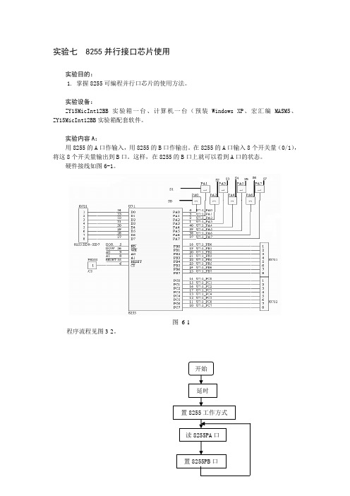 8255并行接口芯片使用
