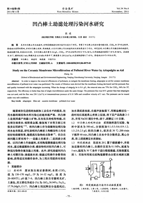 凹凸棒土助滤处理污染河水研究