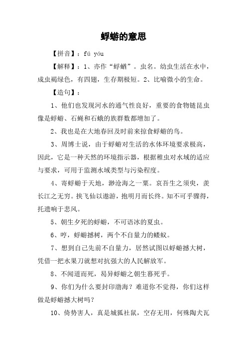 蜉蝣的意思