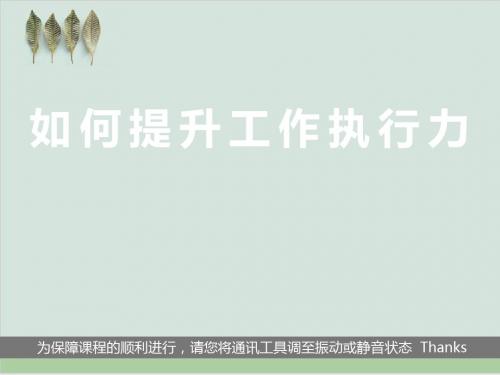 如何提升工作执行力培训课件PPT课件( 28页)