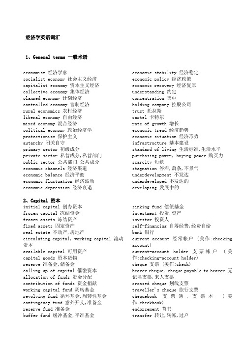 经济学英语词汇