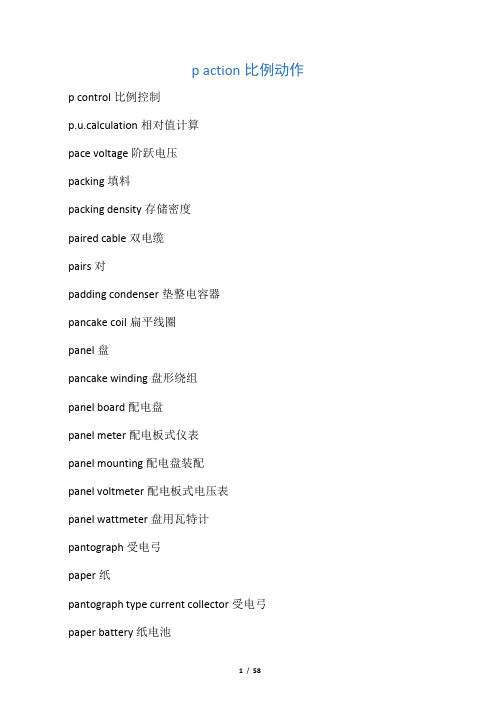 电子专业词汇词典P