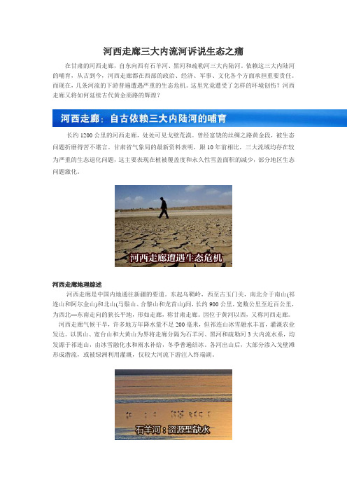 河西走廊三大内流河诉说生态之痛