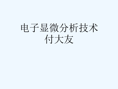 电子显微分析技术付大友[可修改版ppt]
