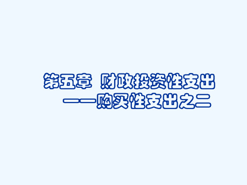 第五章财政投资性支出——购买性支出之二47651935