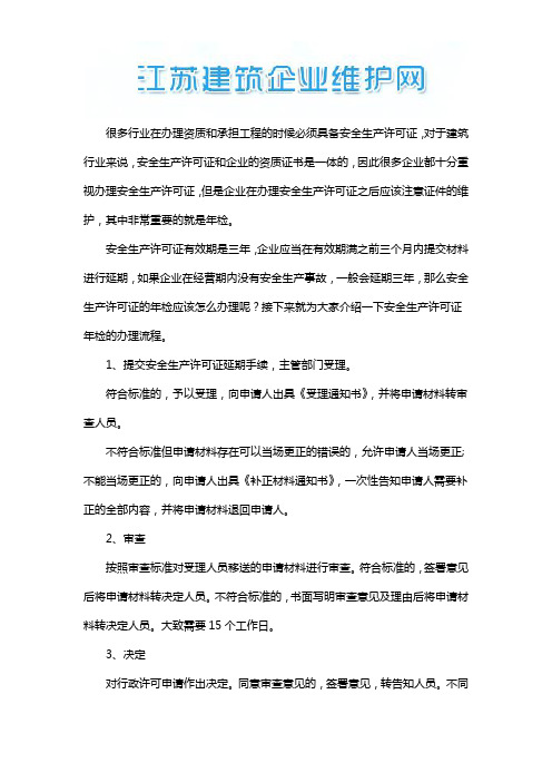 建筑安全生产许可证年检