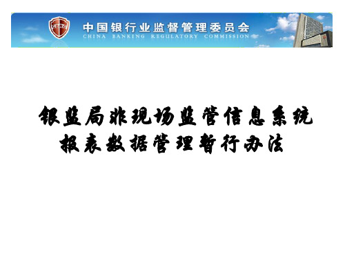 银监局非现场监管信息系统讲解